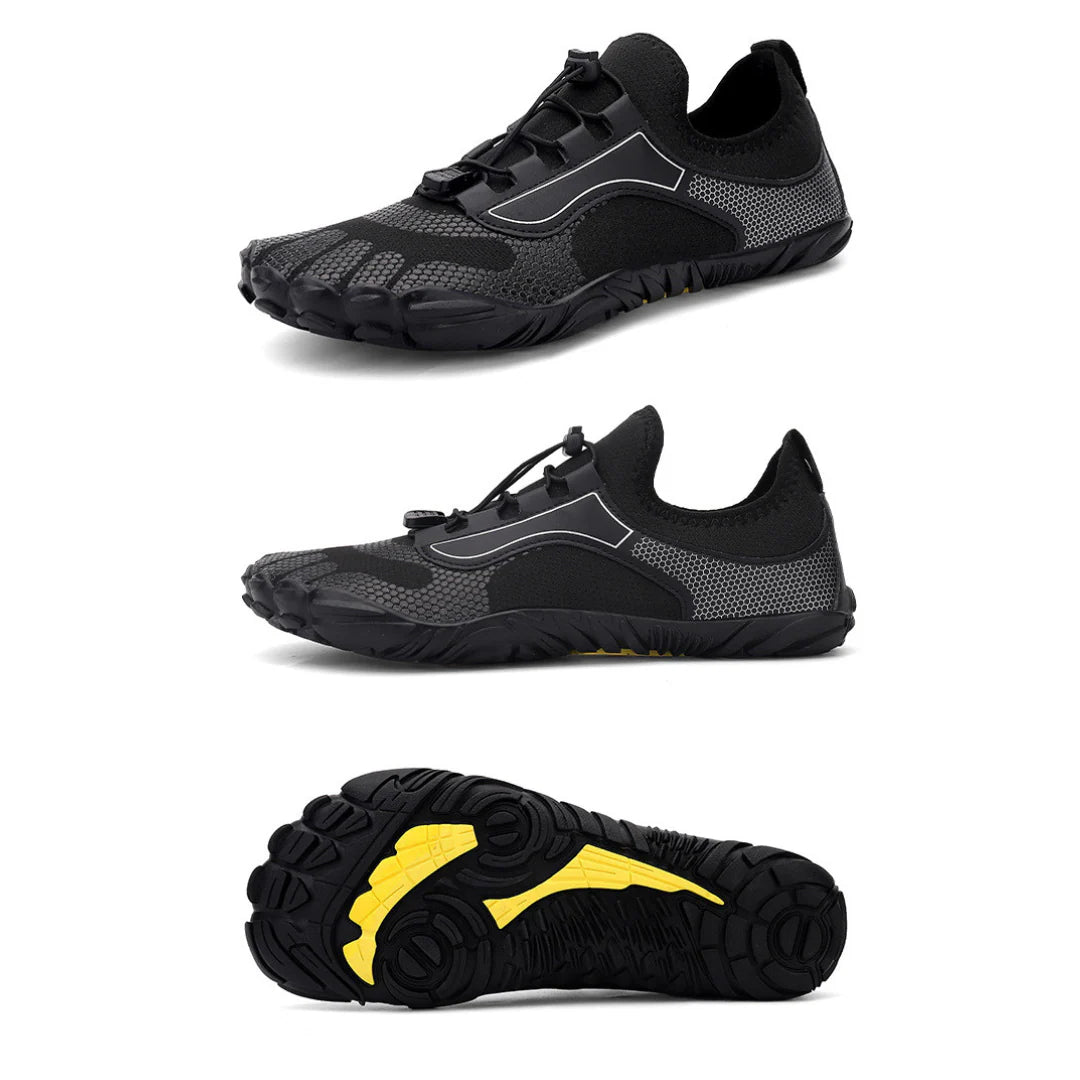 NUMA ZAPATO MINIMALISTA BAREFOOT NEGRO Y AMARILLO